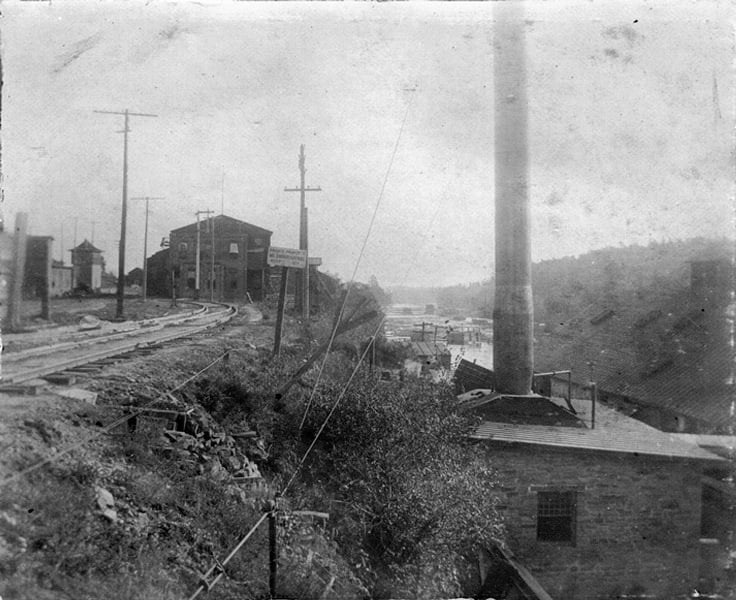 Old McDonough factory from river Old McDonough factory from river